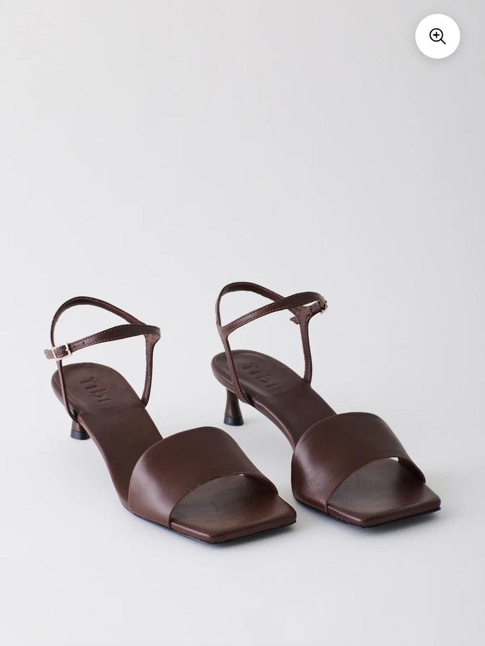 Tibi Leather Square-Toe Kitten Heel Sandals
